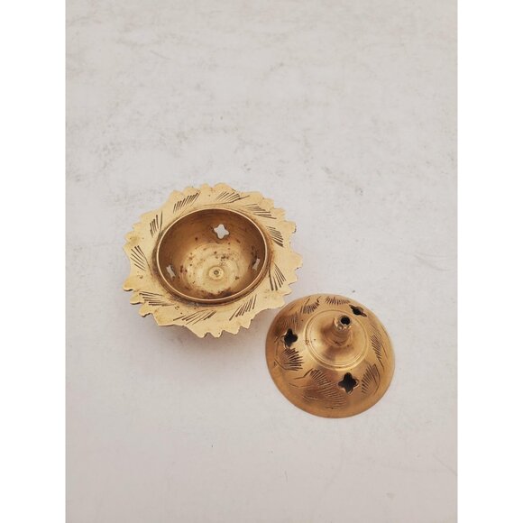 Vintage Brass Stick/Cone Incense Burner small burner with lid, made in i… - Picture 8 of 10